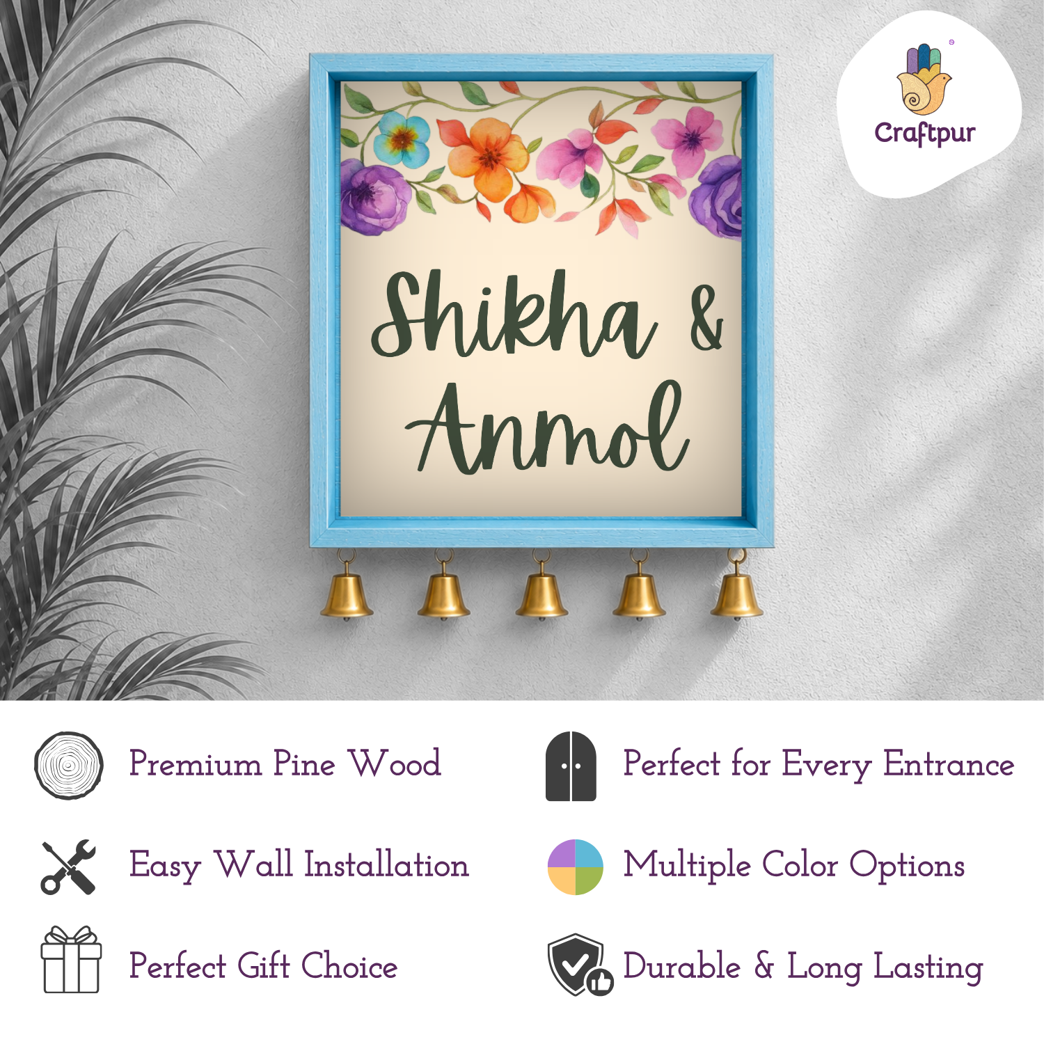 Craftpur Wooden Customized Name Plate
