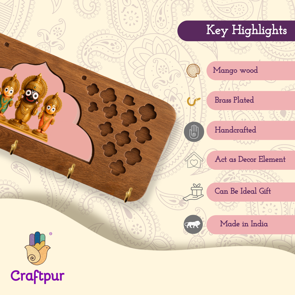 Jagannath Ji Wooden Key Holder