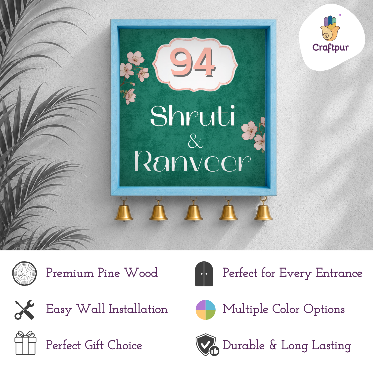 Craftpur Customized Wooden Name Plate
