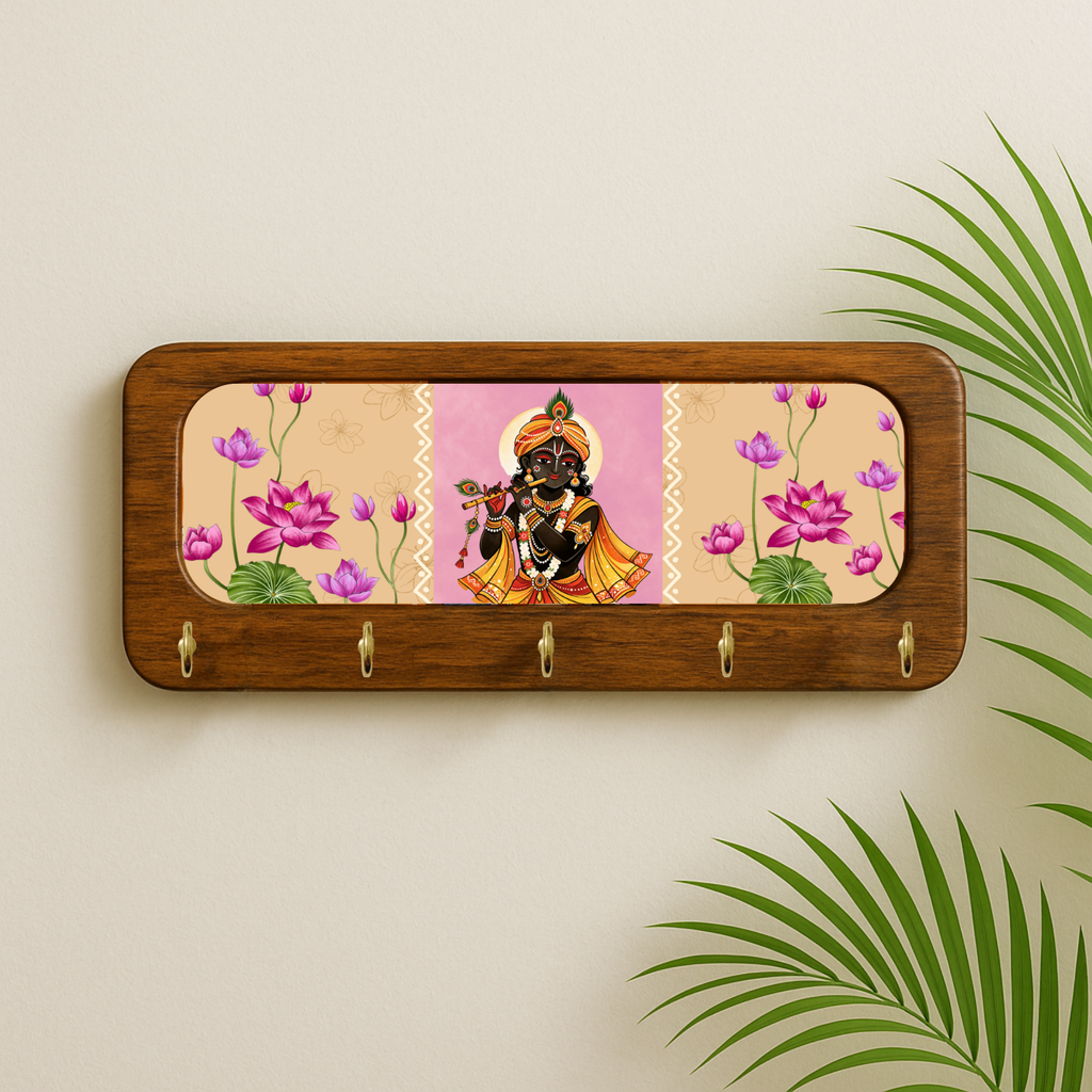Krishna Ji Wooden Keyholder