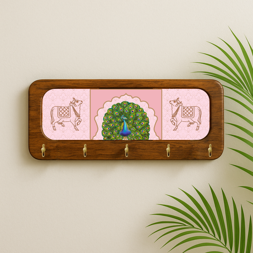 Peacock, Wooden Keyholder