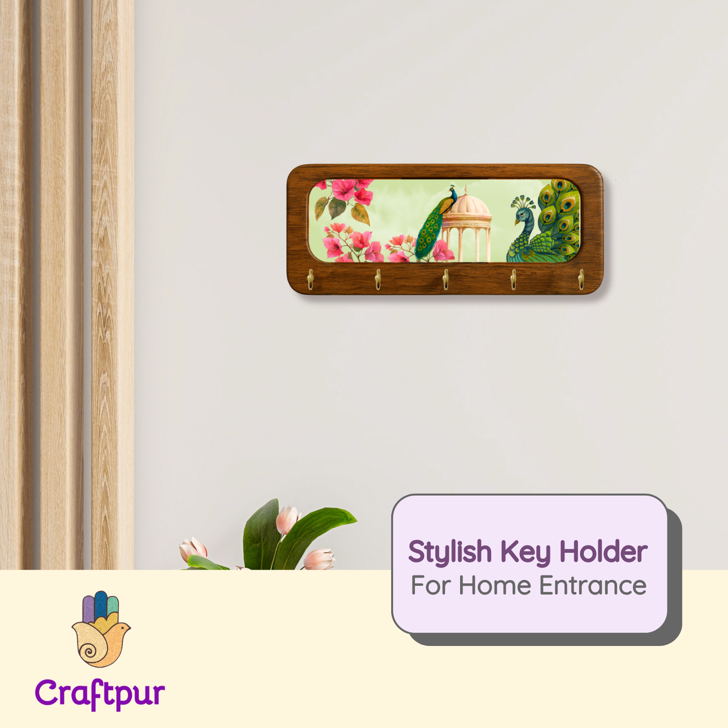 Peacock Garden Keyholder