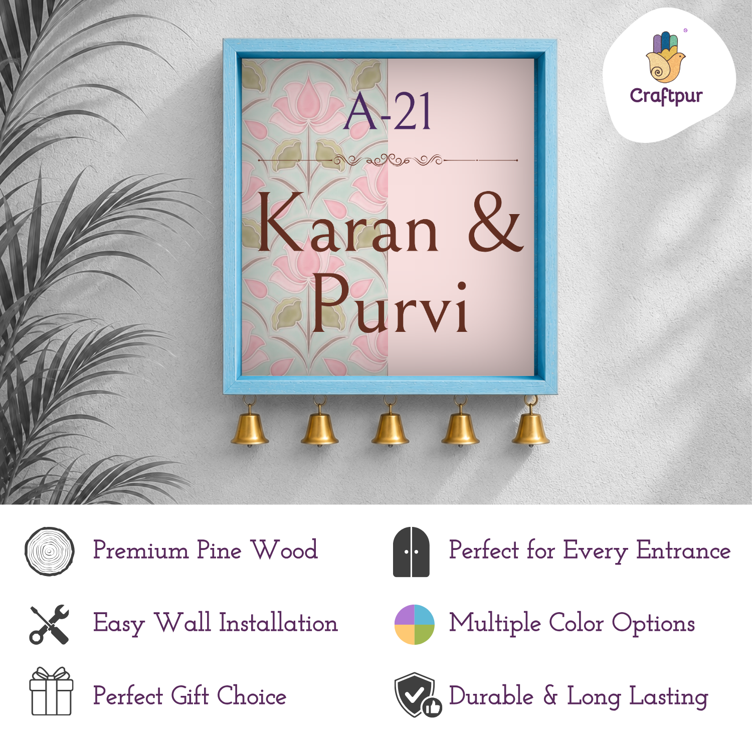 Craftpur Custom Wooden Name Plate