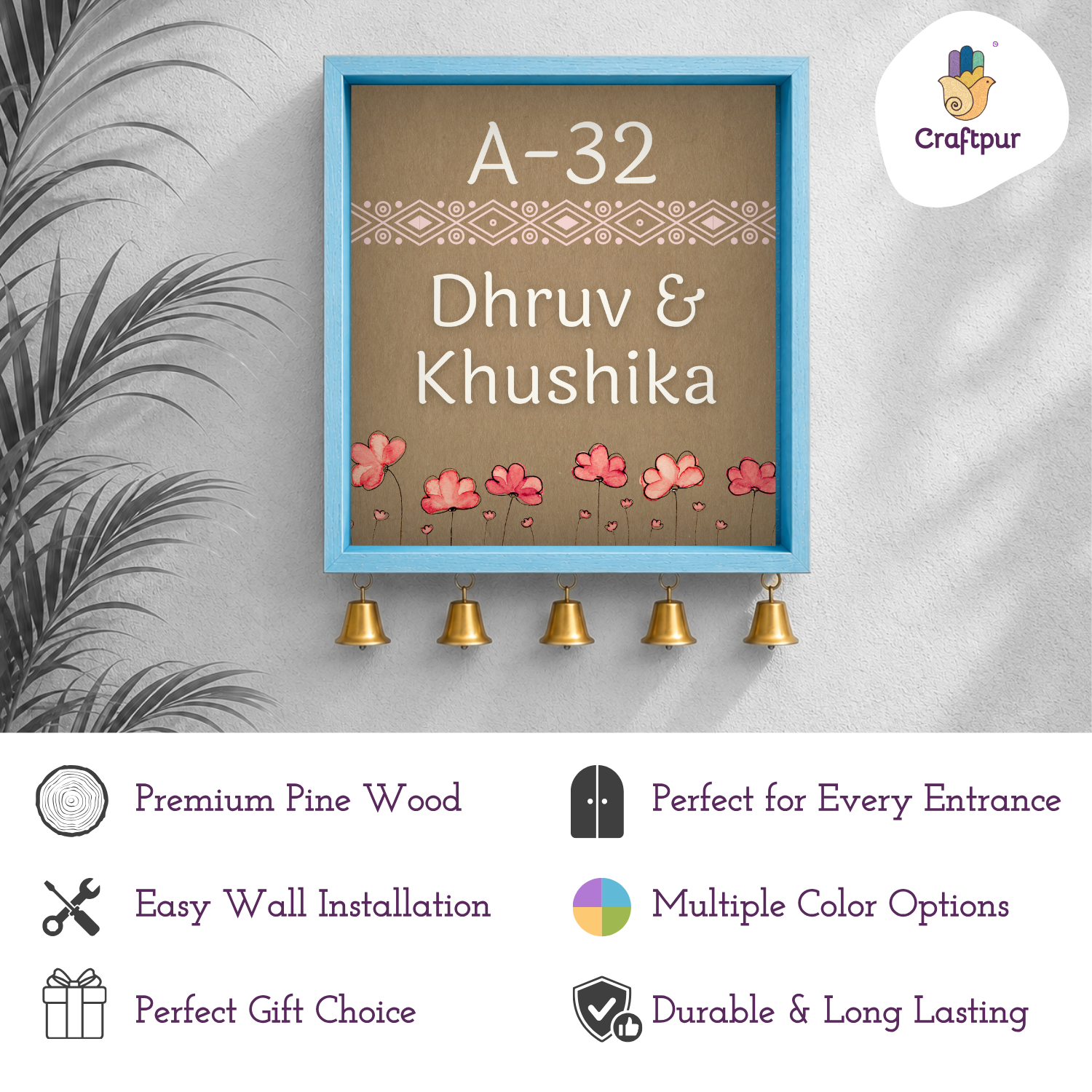 Craftpur Wooden Customized Name Plate