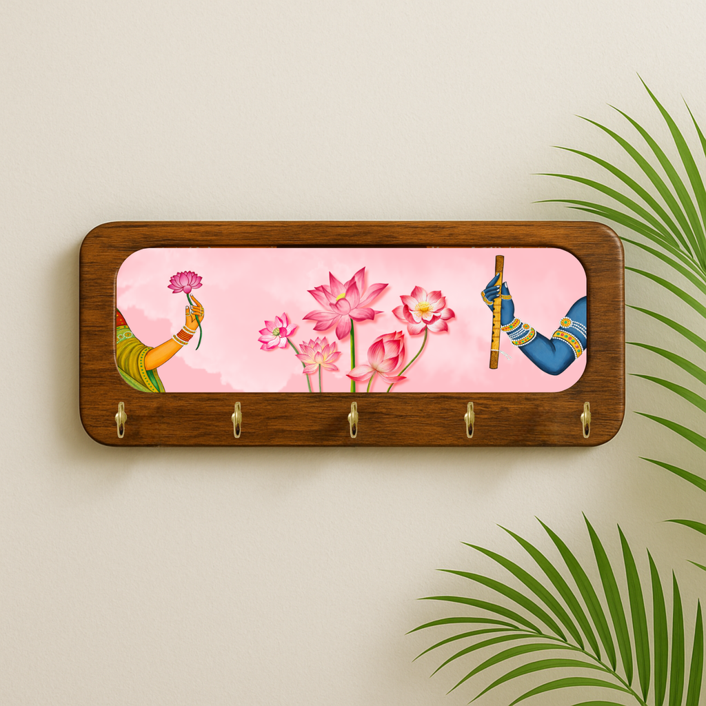 Beautifull Flower , Wooden Keyholder