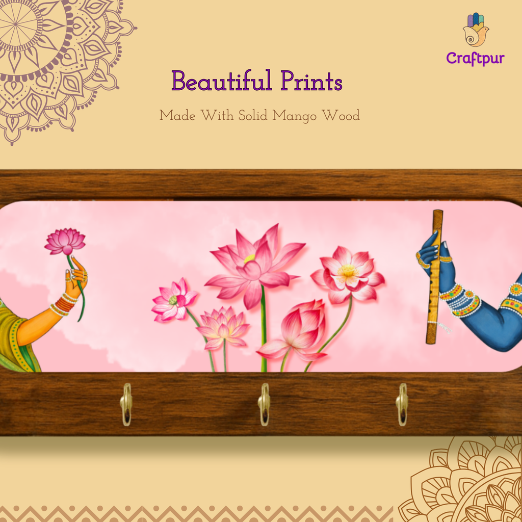 Beautifull Flower , Wooden Keyholder