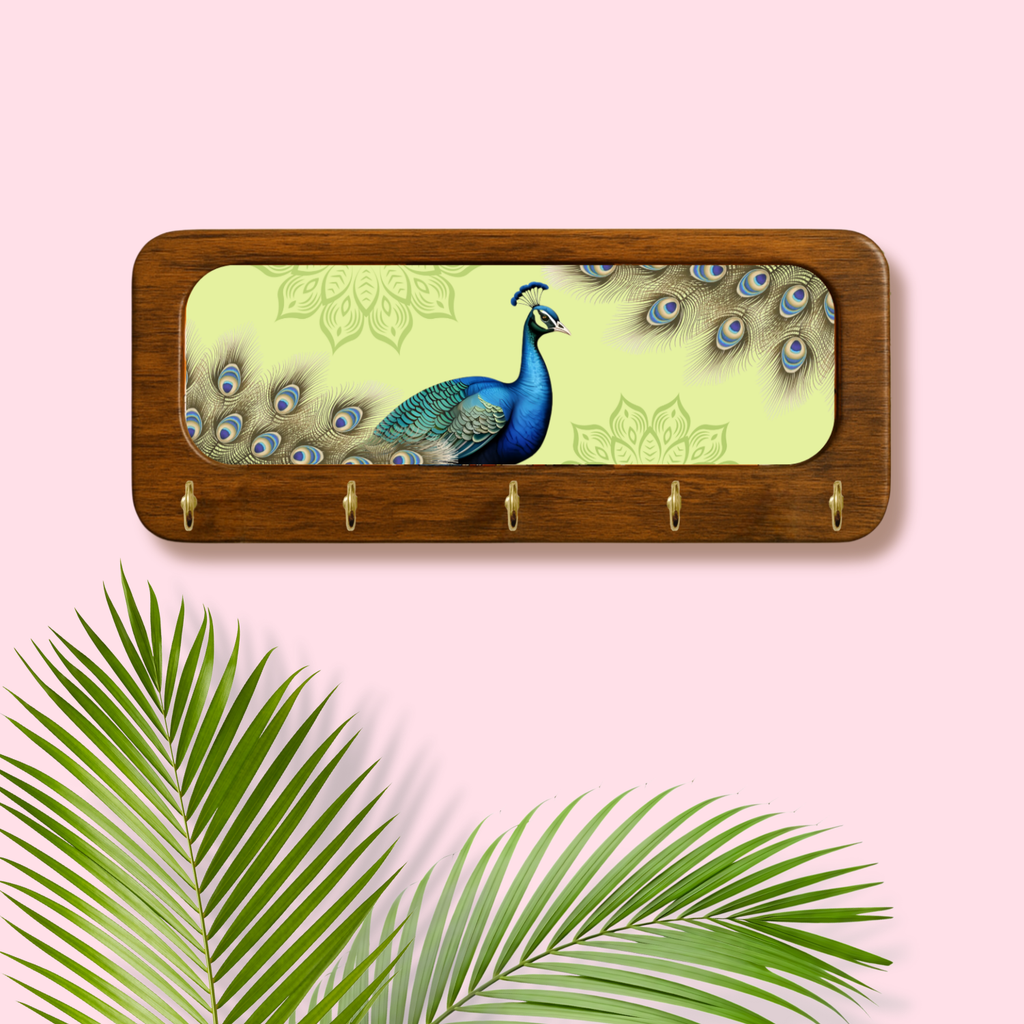 Peacock Wooden Keyholder