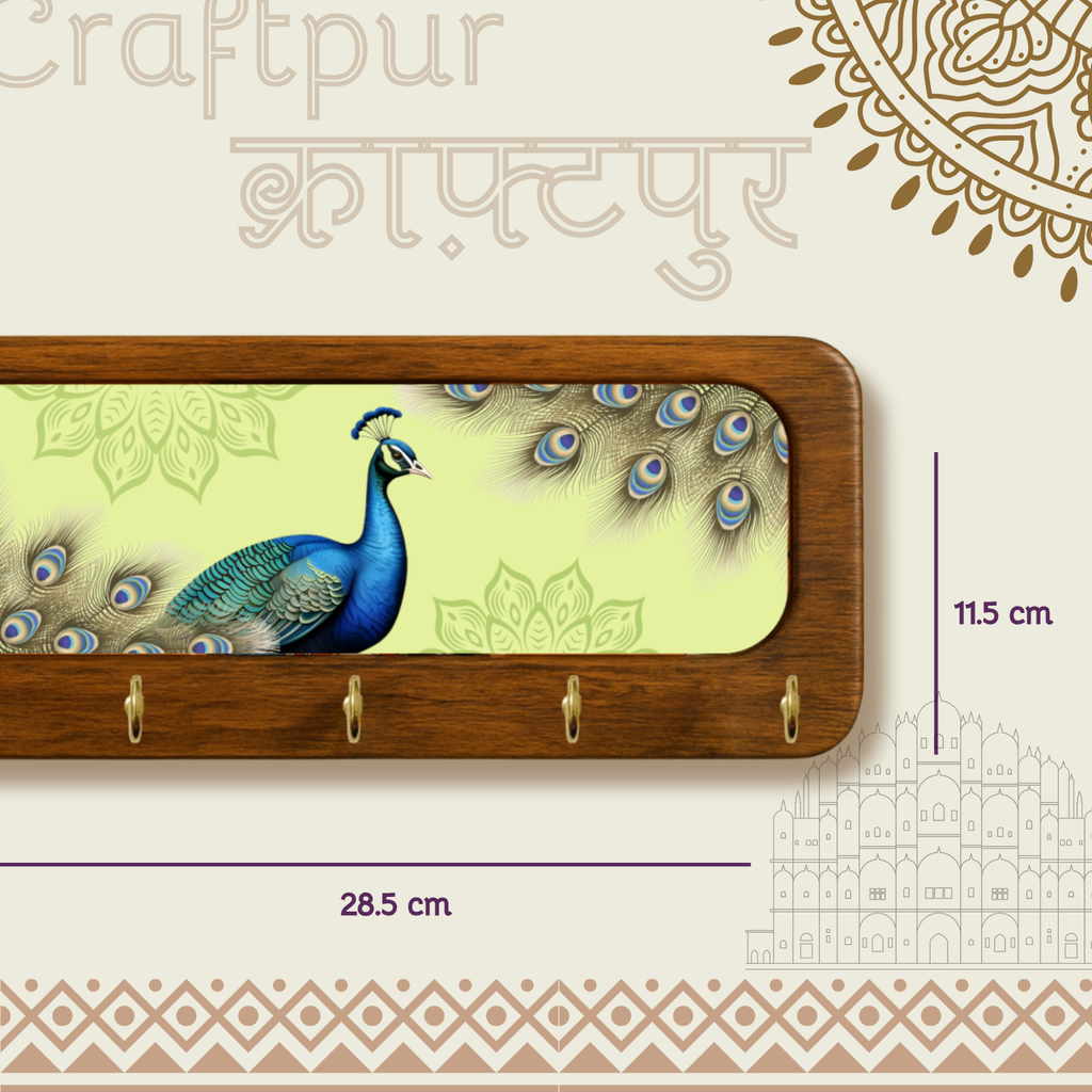 Peacock Wooden Keyholder