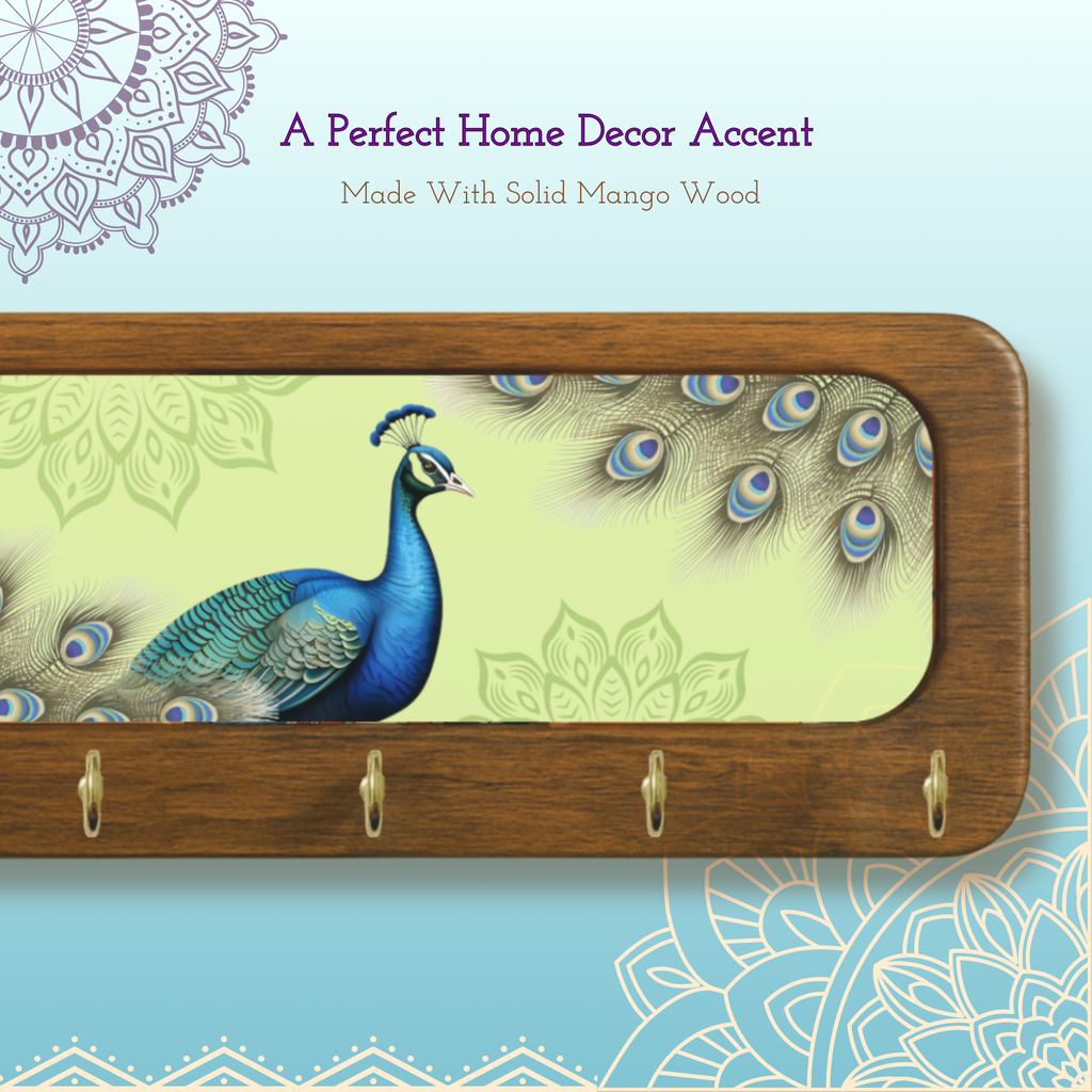 Peacock Wooden Keyholder
