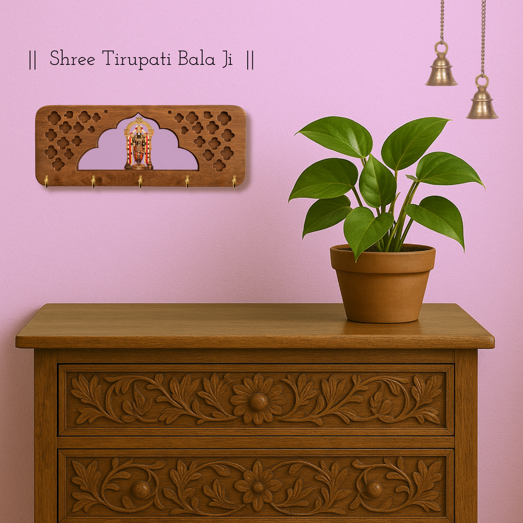 Solid Wood Jharokha Tirupati Balaji Keyholder