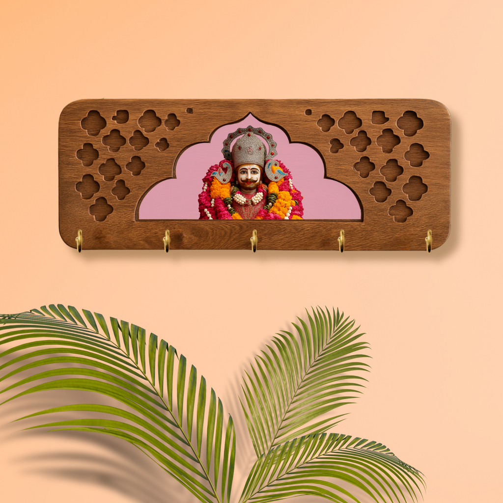 Solid Wood Khatu Shyam Ji Keyholder