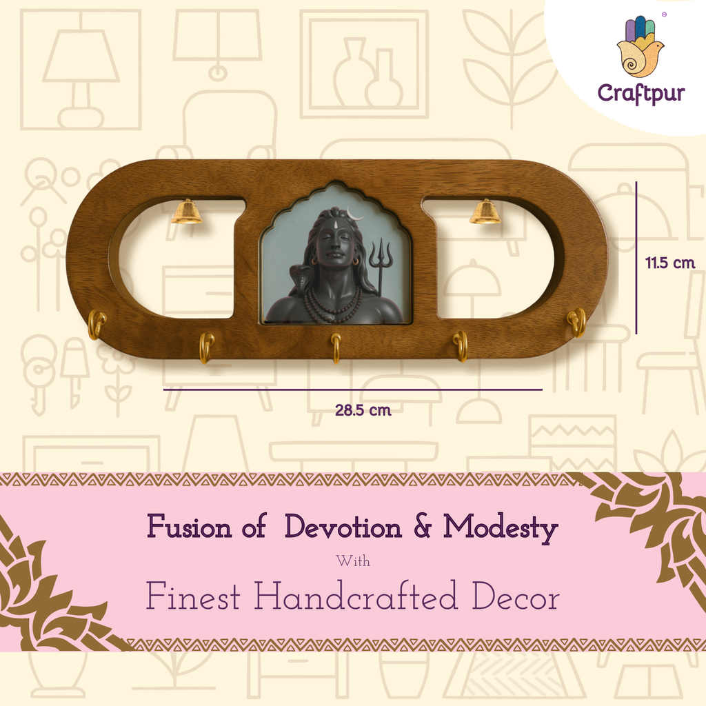 Mahadev Ji Wooden Keyholder