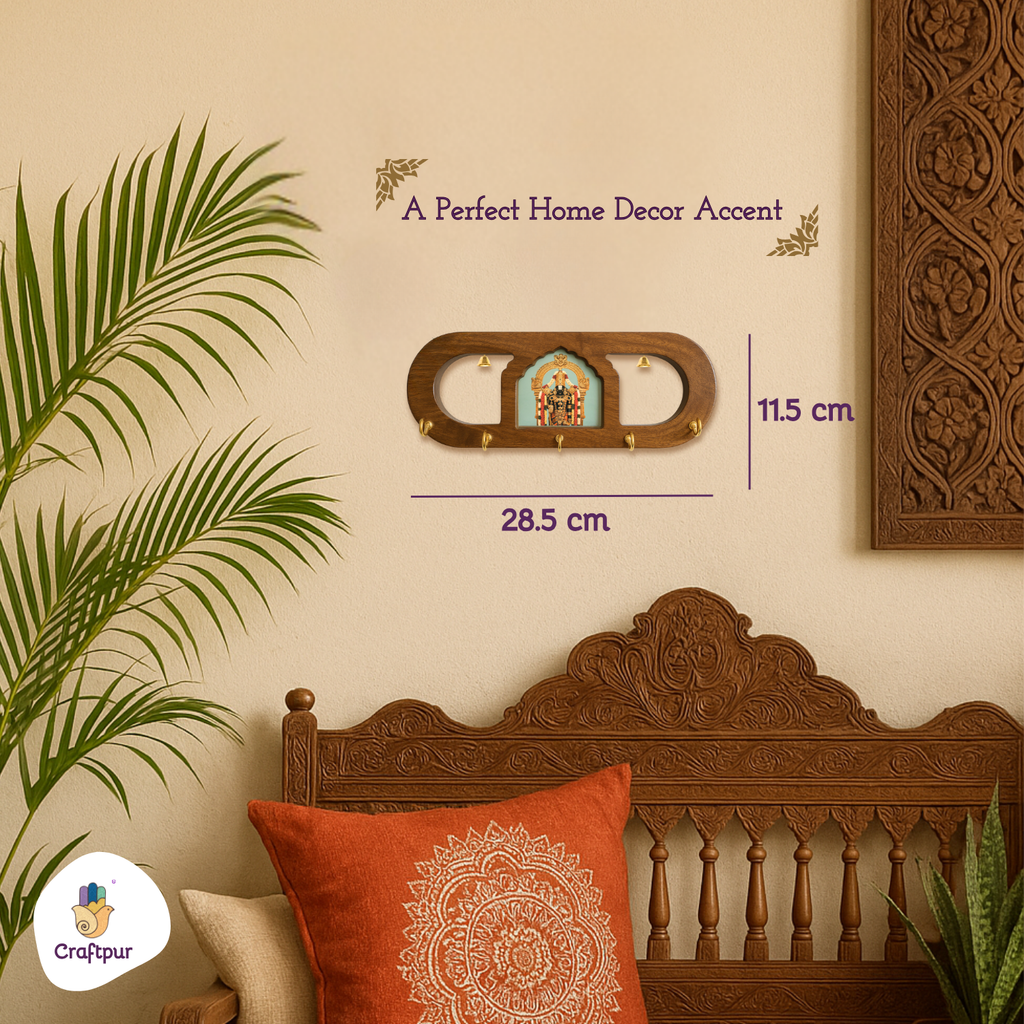 Tirupati Balaji Wooden Keyholder