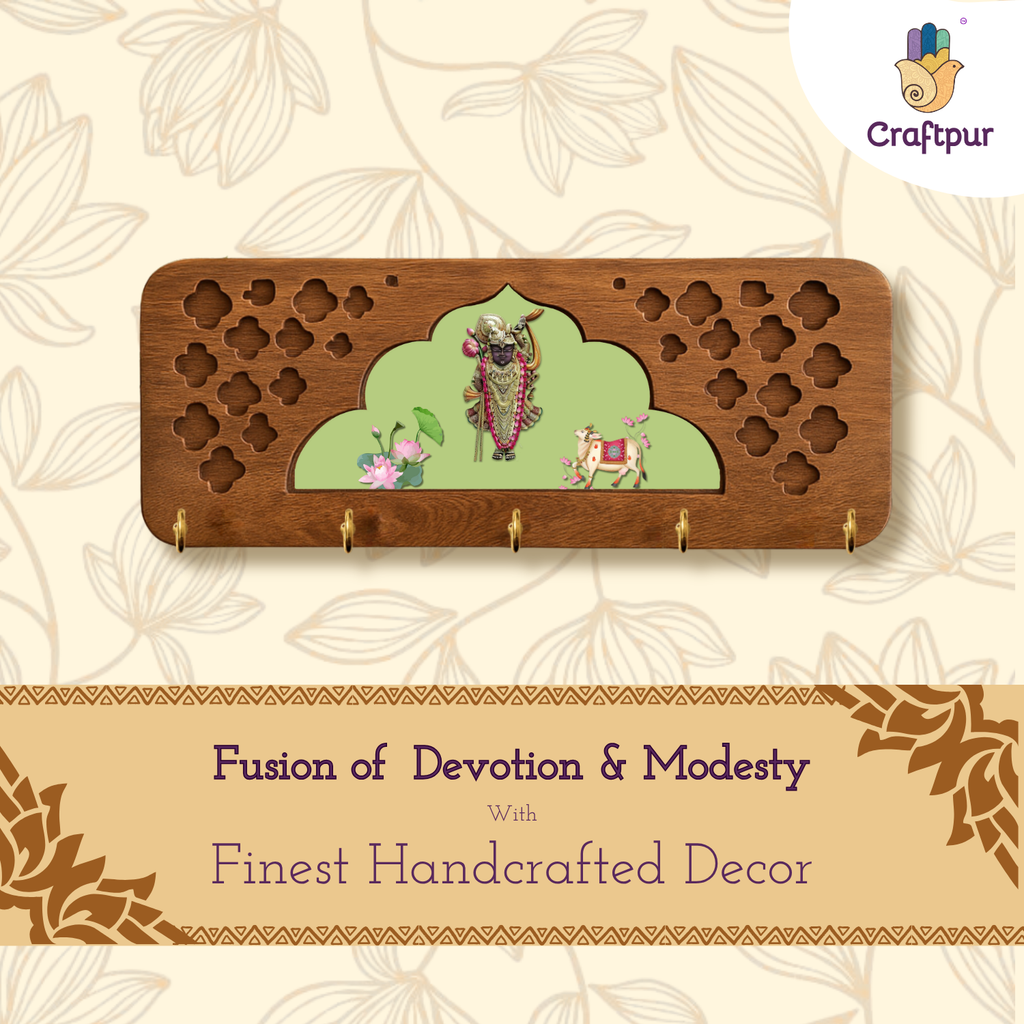 Jharokha Shreenath Ji  Wooden Keyholder
