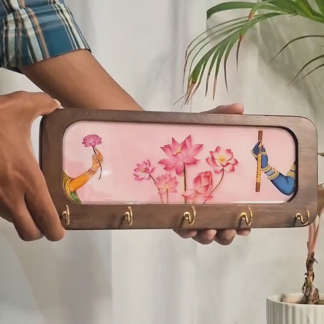 Beautifull Flower , Wooden Keyholder