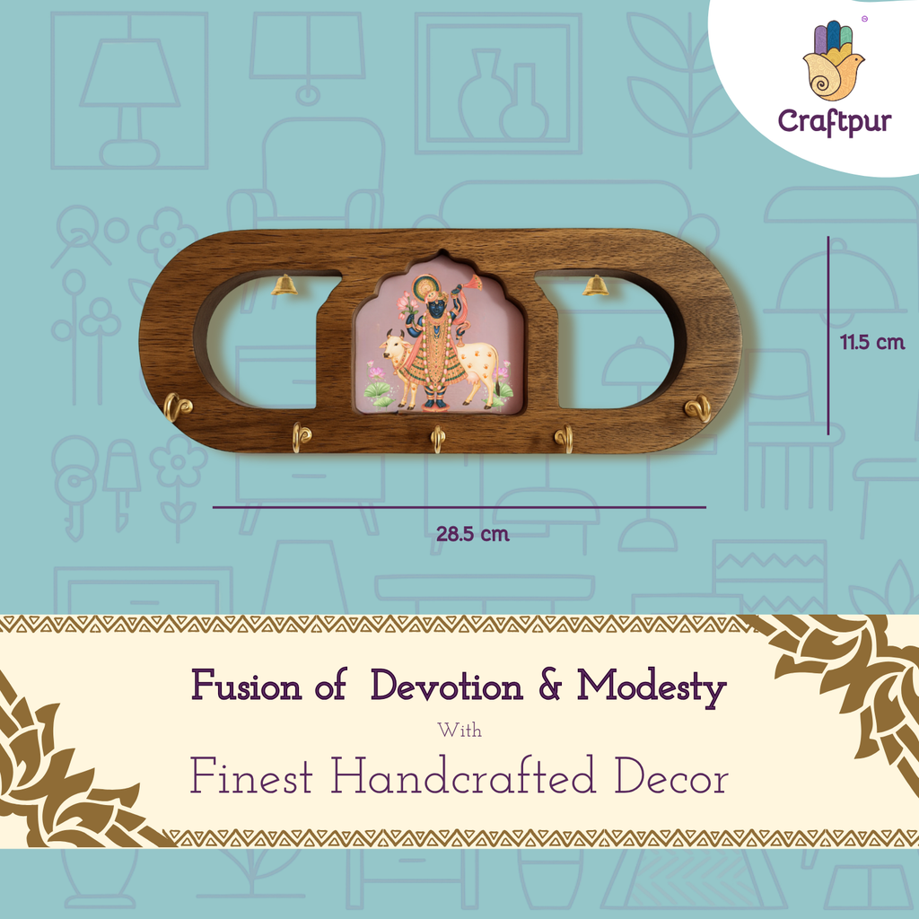 Shree Nath Ji Wooden Keyholder