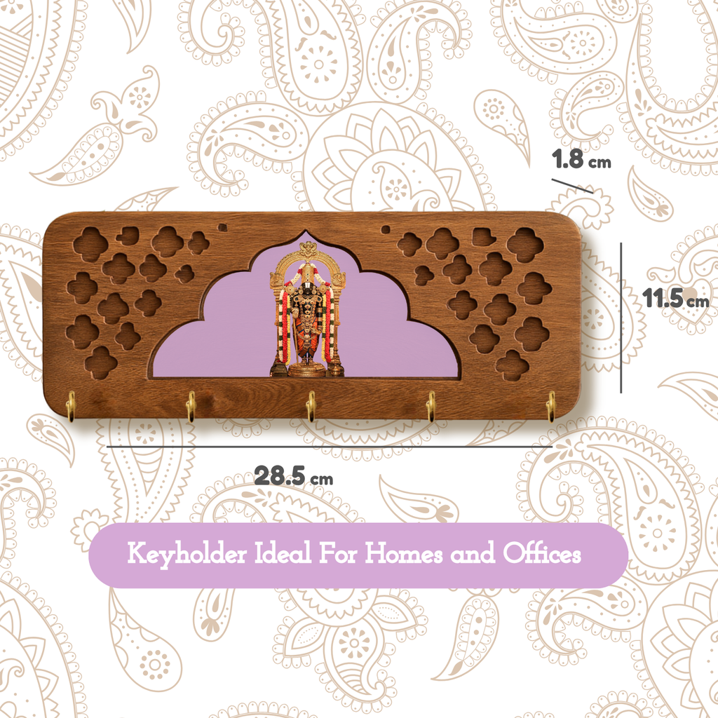 Solid Wood Jharokha Tirupati Balaji Keyholder