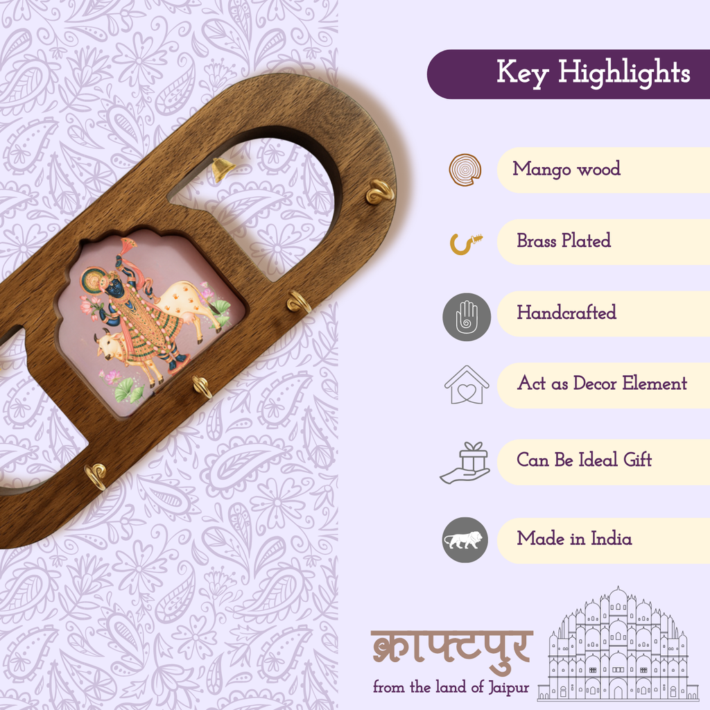 Shree Nath Ji Wooden Keyholder