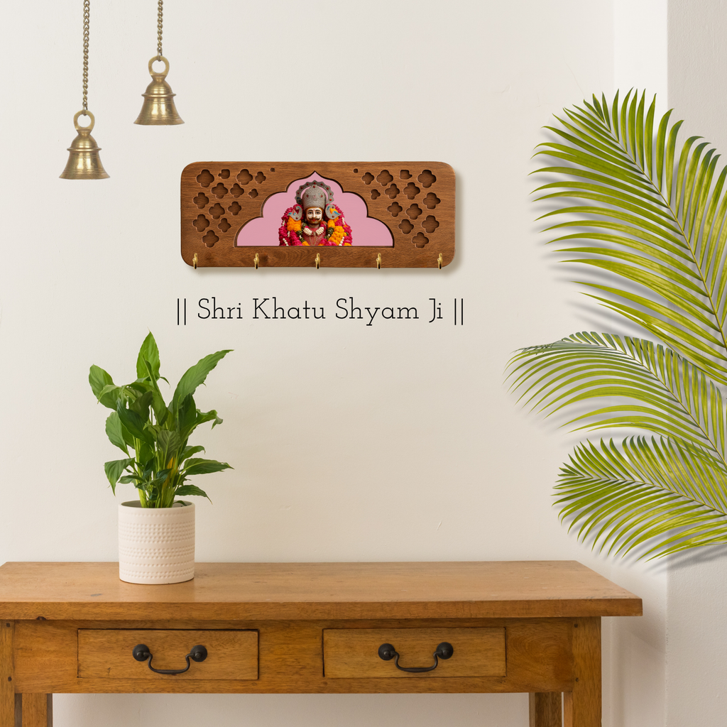 Solid Wood Khatu Shyam Ji Keyholder